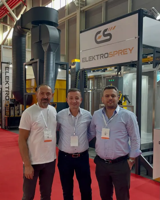 Elektrosprey fuar standı — toz boya fırını ve kabin