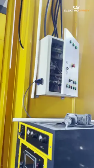 Manual powder coating booth at a customer site